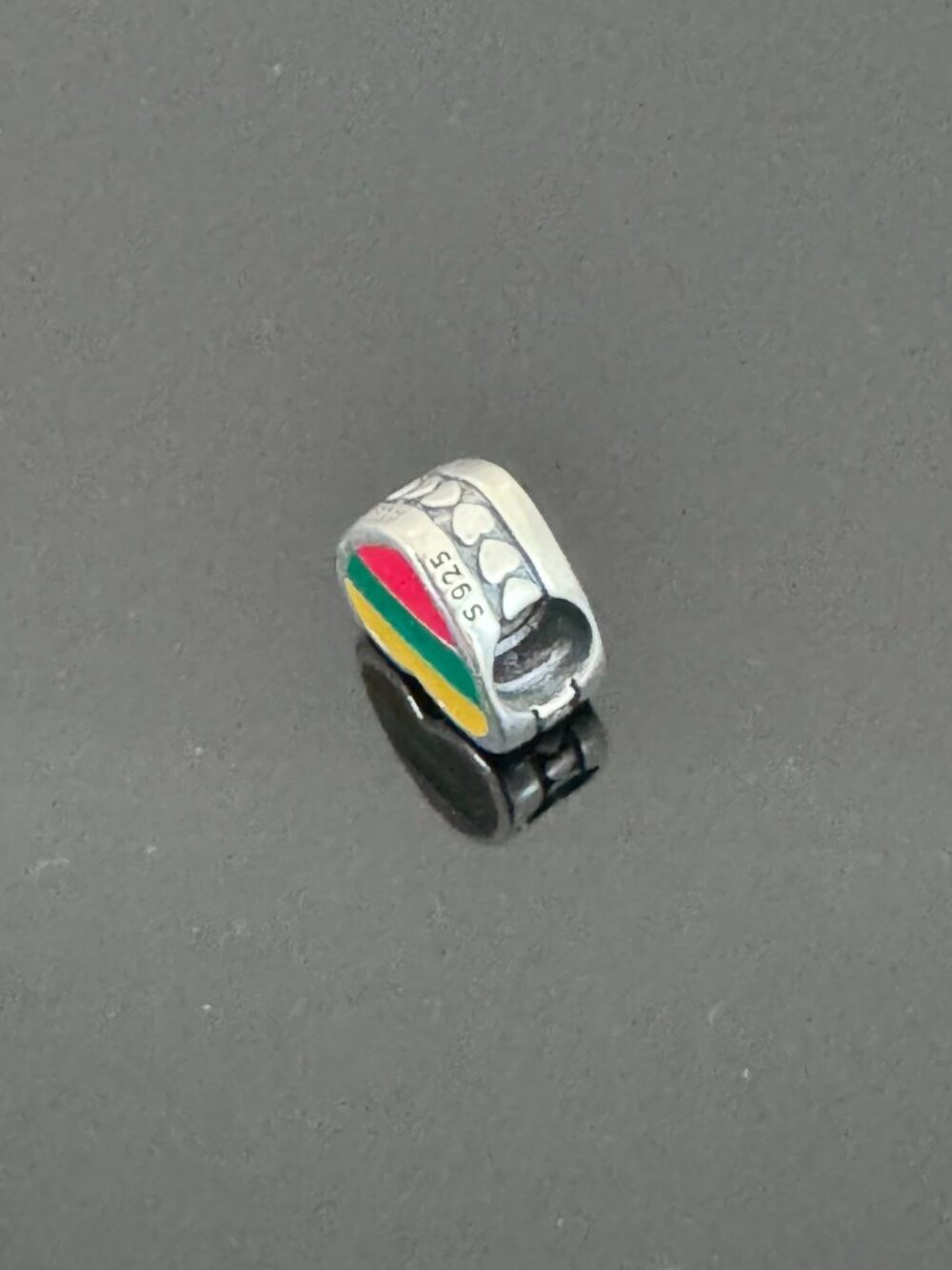 Authentic Pandora Lithuania Flag Heart Exclusive Charm - Picture 6 of 7